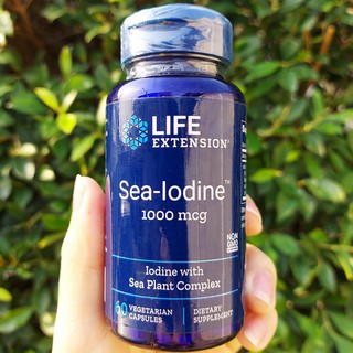 ไอโอดีนจากพืชทะเล Sea-Iodine™ 1000 mcg 60 Vegetarian Capsules (Life Extension®) ช่วยในการทำงานของต่อมไทรอยด์