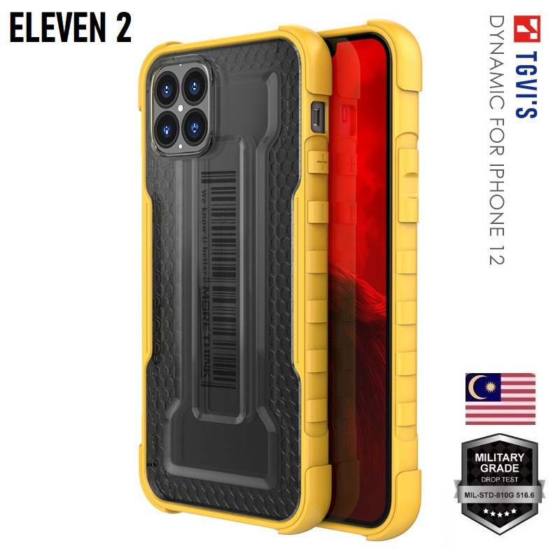 Sarung Belakang Anti-Jatuh & Tahan Hentakan Rekaan Unik Bumblebee TGVI Amerika untuk iPhone 12 Pro M