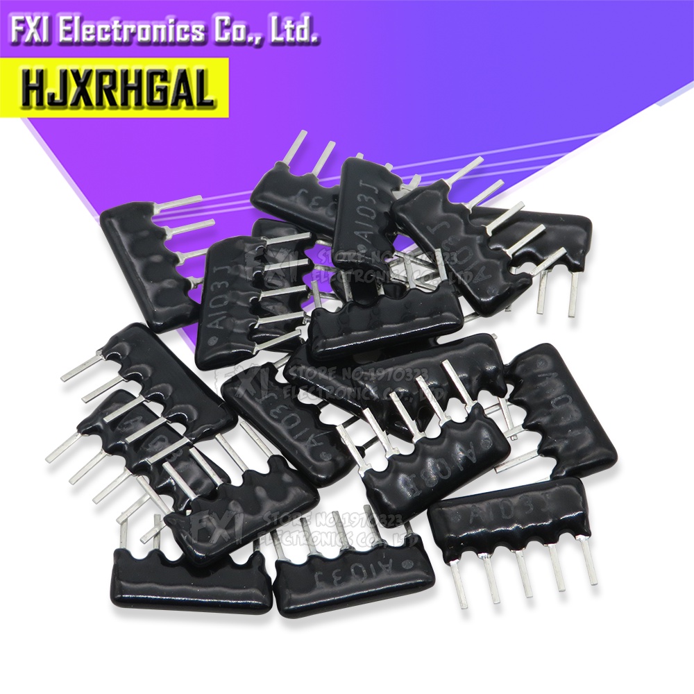 ตัวต้านทานเครือข่าย 5PIN 9PIN DIP 100 220 330 470 510 680 1K 1.2K 1.5K 2K 2.2K 3.3K 4.7K 10K 100K โอห์ม 10 ชิ้น