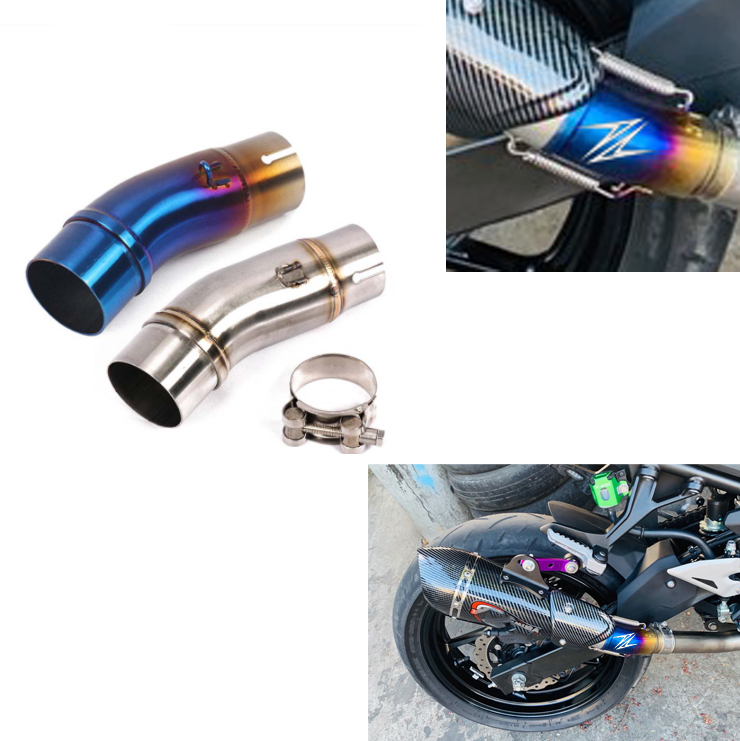 〓นีโกะ〓 Ninja400 Z400 ท่อไอเสียเชื่อมต่อท่อ Slip ท่อบน Muffler Racing Slipon กลาง NINJA Z 400