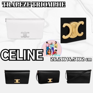 เซลิน  CELINE TRAPEZE TRIOMPHE กระเป๋าถือหนังวัวเงา/กระเป๋าเมสเซนเจอร์/กระเป๋าสะพาย/กระเป๋าสุภาพสตรี/รูปแบบล่าสุด/การจัด