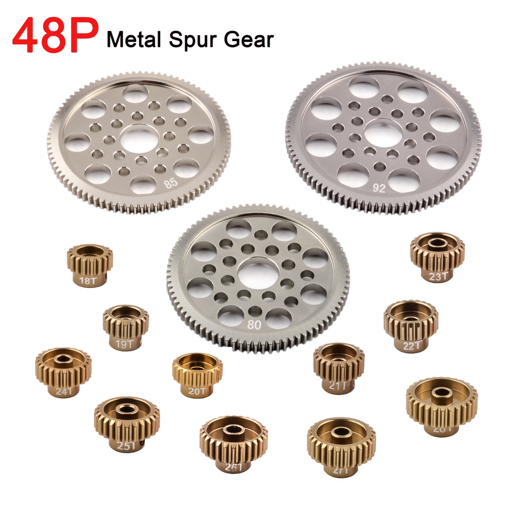 KingVal 4-Piece Steel Pinion Gear Set For 1/8 RC Cars - M1, 5mm Shaft, 23T/24T/25T/26T
