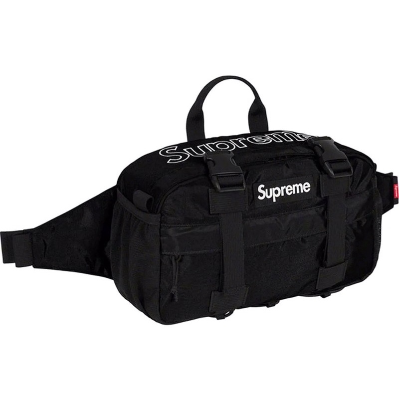 กระเป๋า Supreme FW19 Waist Bag Black สีดำแท้ 100% ซื้อมาจาก เว๊ป Sasom มือ 1 ห้อยป้าย
