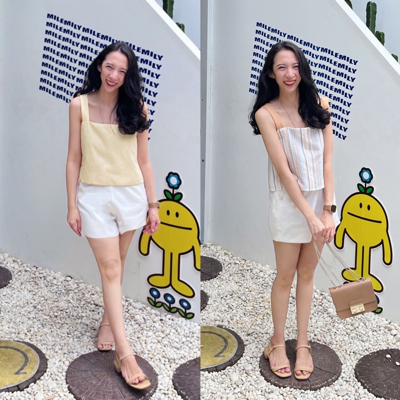 𝙎𝙢𝙞𝙡𝙚𝙮 𝙏𝙤𝙥 - CAYLA.APPARELS เสื้อครอป สายเดี่ยว