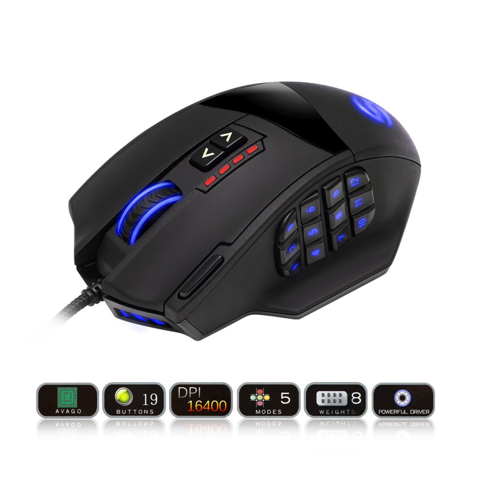 เกมมิ่งเมาส์มาโคร Utech Venus MMO edition 16400 dpi พร้อม Driver เม้า