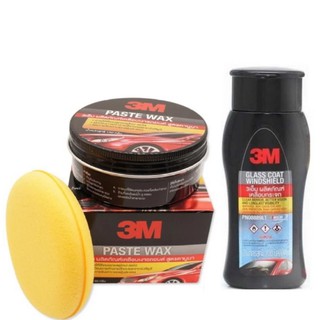 3M 8889LT ผลิตภัณฑ์เคลือบกระจกป้องกันน้ำเกาะ 200ml +ขี้ผึ้งเคลือบเงา Paste Wax 39526LT 150กรัม