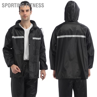 Sporting Fitness Motorcycle Waterproof Raincoat Jacket Trouser Rain Suits with Reflective Strip for Men Women Outdoor Cycling