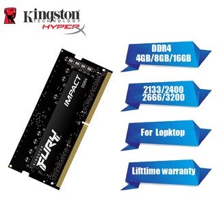 Kingston ใหม่ Hyperx Fury แรมหน่วยความจําโน้ตบุ๊ก 16GB DDR4 SODIMM 2133 2400 2666 3200MHz 260Pin 1.2V RAM PC4-17000 19200 12800 21300 25600 สําหรับแล็ปท็อป