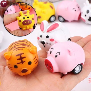 Animals Pull Back Cars Friction Powered Vehicle Play Set Push and Go Back and Forth Car Toys Gift for Kids Boy Girl