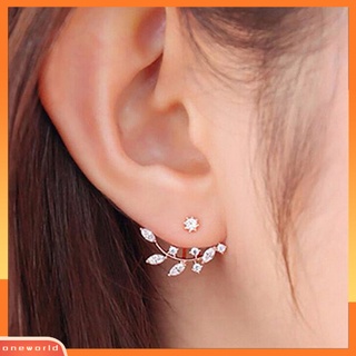 ต่างหูสตรีทรงแป้นประดับเพชรของขวัญคริสต์มาส Stud Earrings