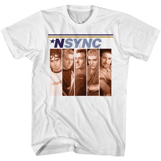 ROUNDคอลูกเรือNeckเสื้อยืด ลาย NSYNC Boxes สีขาว สไตล์อเมริกันคลาสสิก สําหรับผู้ใหญ่-4XL