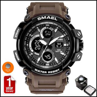 SMAEL นาฬิกาข้อมือผู้ชาย แท้ 100% กันน้ำ ระบบ Analog &amp; Digital LED รุ่น SM1708