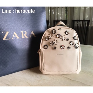 ZARA GIRL BACKPACK WITH FLOWER ส่งฟรีEMS