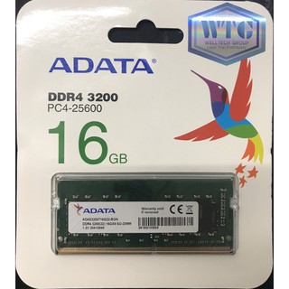 ADATA RAM For NOTEBOOK(แรมโน้ตบุ๊ค) รุ่น (AD4S3200716G22-RGN) SODIMM DDR4-16GB/Buss -3200MHz -C