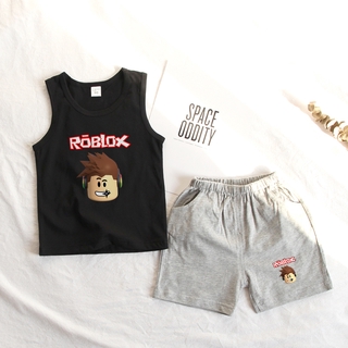 Roblox เสื้อกล้ามผ้าฝ้ายลายการ์ตูน + กางเกง 8 สีสําหรับเด็ก 0-10 ปี