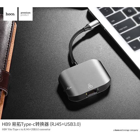 HOCO HB9 Yito Type-C to RJ45USB3.0 Convertor อุปกรณ์เชื่อมต่อความพิวเต ...