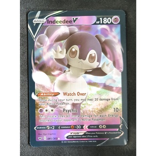 Indeedee V Card อิเอซซัน 091/202 Pokemon Card Gold Flash Light (Glossy) ภาษาอังกฤษ