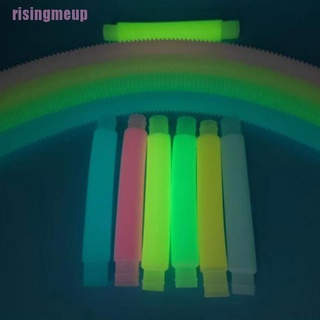 Risingmeup --- ~~ 2/6 ชิ้น หลอดป๊อปเรืองแสง ของเล่นประสาทสัมผัส สําหรับเด็ก เด็ก บรรเทาความเครียด ออปติคอล