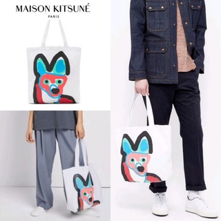 [เก็บ code ลดเพิ่ม 20%]พร้อมส่ง📦กระเป๋า Maison Kitsune Tote ACIDE**ของเเท้