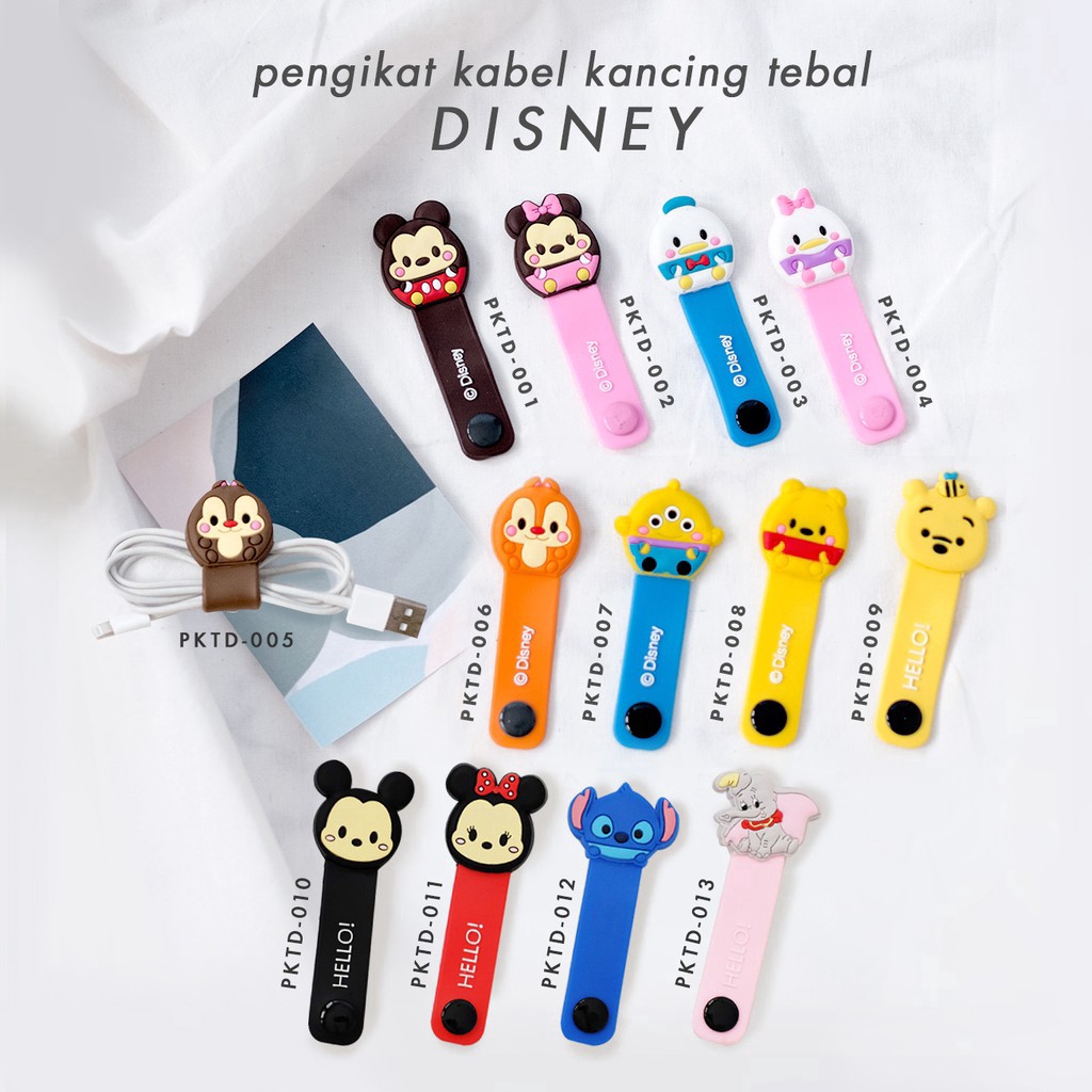 ที่ม้วนเก็บสายเคเบิล หูฟัง สายเคเบิล ลายการ์ตูนโดนัลด์ดั๊ก เดซี่ สติตช์ วินนี่ มินนี่ มิกกี้เมาส์