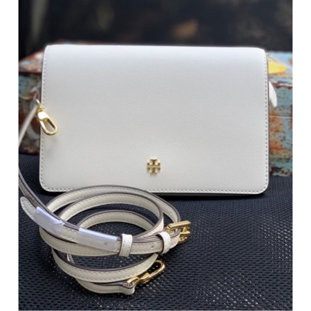 กระเป๋า Tory Burch 49126 Emerson Saffiano Leather Combo CrossBody Clutch Bag