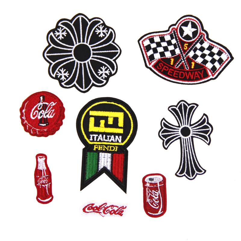 Coca-Cola Cross Crow Heart Label ปักผ้า Patch เสื้อผ้า Badge Armband กางเกง Patch Appliqué พร้อมกาวสามารถรีดได้สามารถทําวัสดุ diy ได้