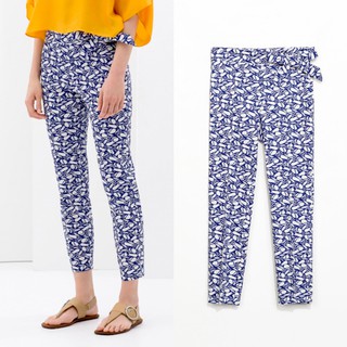 ZARA PANT กางเกงขายาว ลายดอก งานป้าย zara