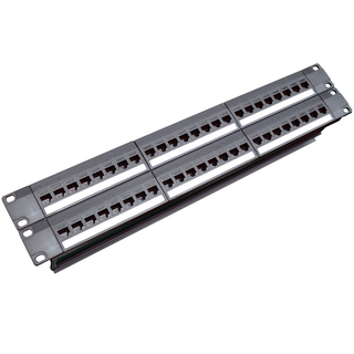 แผงอะแดปเตอร์สายเคเบิ้ล 19 นิ้ว 1 U Rack Pass - Through 24 Port Cat6 Patch Panel Rj45