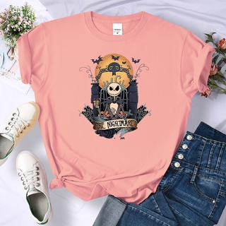 Nightmare Before Christmas Print T Shirt Women Fashion Streetwear O-Neck Simplicity Women Tshirts Brand Sweat T Shirt Womens