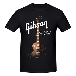 ผ้าฝ้ายคอกลมเสื้อยืดแขนสั้น พิมพ์ลายกราฟฟิค Gibson Guitars สําหรับผู้ชายfrom S-4XL