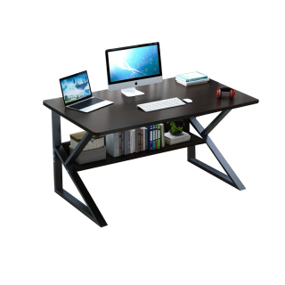 [ส่งฟรี ลดเหลือ679.-] HomeHuk โต๊ะทำงานไม้ พร้อมชั้นวางของ โครงเหล็ก รับน้ำหนัก 30kg โต๊ะทำงาน โต๊ะไม้ โต๊ะคอม โต๊ะคอมไม้ โต๊ะเขียนหนังสือ โต๊ะทำการบ้าน โต๊ะมินิมอล โต๊ะเรียนหนังสือ โต๊ะเกาหลี โต๊ะวางของ K-Leg Wooden Desk with Lower Shelf โฮมฮัก