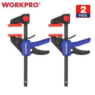 WORKPRO 2 ชิ้น 6" F เครื่องมือช่าง Heavy Duty F-Clamp แคลมป์จับชิ้นงาน ปากกาจับชิ้นงาน แคลมป์ตัว คีมหนีบ สำหรับยึดจับชิ้นงาน