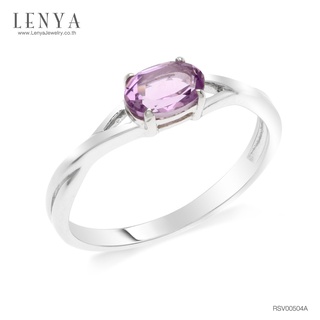 Lenya Jewelry แหวนเงินแท้ ประดับพลอยอเมทิสต์ อัญมณีของผู้ที่เกิดเดือนกุมภาพันธ์