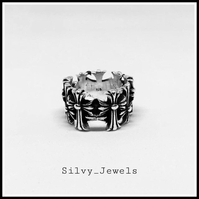 ✔️ส่งฟรี แหวนเงิน แหวนผู้ชาย แหวนเงินแท้ 92.5% 💍Silvy Jewels แหวนเงินแท้ แหวนผู้ชายเงินแท้ ลายโครมฮาร์ท(Chrome Hearts)