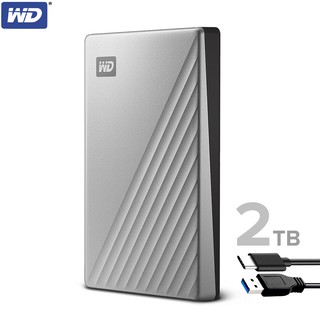 WD External Harddisk 2TB ฮาร์ดดิสก์แบบพกพา My Passport Ultra, Type-C,USB3 HDD 2.5" (WDBC3C0020BSL-WESN) สีเงิน ประกัน3ปี