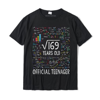 เสื้อยืด ผ้าฝ้าย พิมพ์ลาย Square Root Of 169 13 Years Old Official สําหรับผู้ชายS-5XL