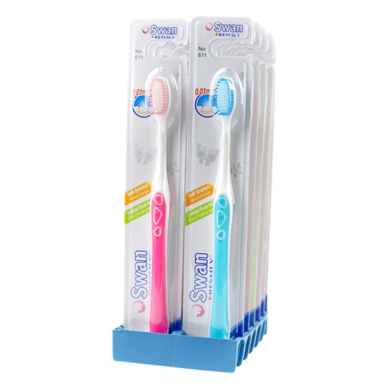 แปรงสีฟัน หัวแปรงขนาดเล็ก แพ็ค 12 ด้าม ราคา 115 บาท | SF611 Soft Toothbrush - Small Brush Head | Pack of 12