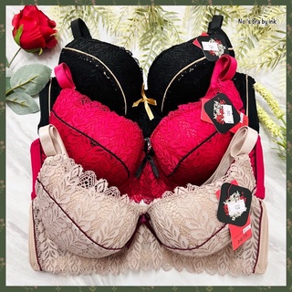 👙No’s bra No.8211 ลายลูกไม้ ตกแต่งโบว์ตรงกลาง (โนบรา) พร้อมส่ง