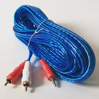 สายRCA Cable 10M 3.5mm(M) to RCA 2หัว สายสัญญาณเสียง ต่อหูฟัง:ลำโพง สายยาว10เมตร