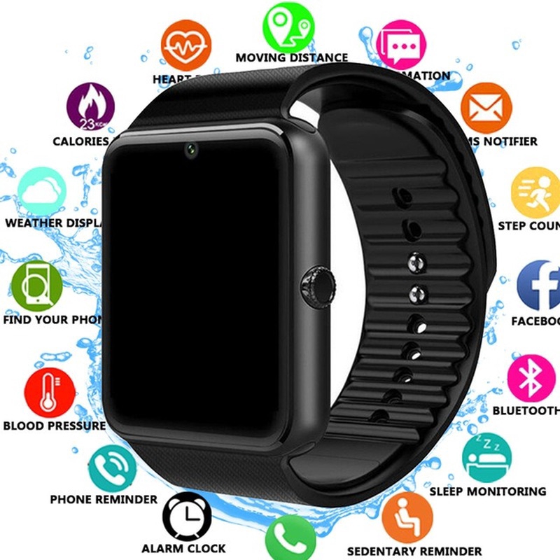 GT08 Smart watch รองรับซิมการ์ดและการ์ด TF การเชื่อมต่อบลูทู ธ รองรับ Android และโทรศัพท์