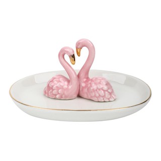 🚚💨พร้อมส่ง!! ของตกแต่ง HOME LIVING STYLE หงส์คู่ 12x7 ซม. สีชมพู DECORATE CERAMIC SWAN 12x7 CM. PINK HLS อุปกรณ์ตกแต่งบ้