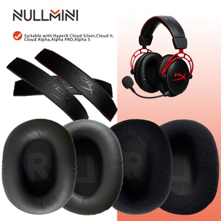 Nullmini แผ่นครอบหูฟัง แบบเปลี่ยน สําหรับ HyperX Cloud Silver Cloud II Cloud Alpha Alpha PRO Alpha S