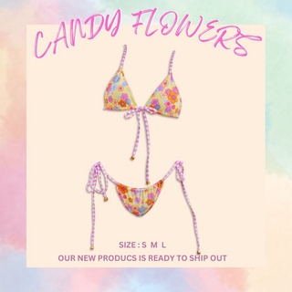 CANDY FLOWERS BIKINI ชุดว่ายน้ำ ชุดว่ายน้ำเซ็กซี่