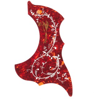 Acoustic Pickguard ปิ๊กการ์ดกีตาร์โปร่ง สำหรับขนาด 41 นิ้ว ลาย Hummingbird รุ่น VT364 สีแดง