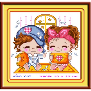 ไอแอมครอสติช iamcrossstitch DIY รหัส L-057 30x30 cm. ชุดอุปกรณ์งานฝีมือปักครอสติชครบชุด