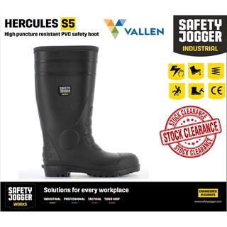 ลดราคาเคลียร์สต็อก ลอตปี 2019 SAFETY JOGGER "HERCULES" เฮอร์คิวลิส เป็นรองเท้าบู้ทยางพีวีซี หัวเหล็ก พร้อมส่ง