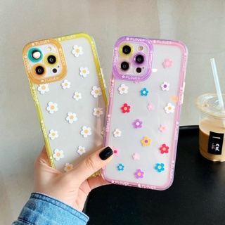 เคสโทรศัพท์มือถือแบบนิ่ม กันรอยเลนส์กล้อง ลายดอกไม้จิ๋ว สําหรับ Samsung Galaxy A03 A03S A02S A21S A20S A10S A22 A31 A32 A02 M02 A11 M11 A12 M12 A52 A52S A72 A51 A71 A50 A50S 4G 5G