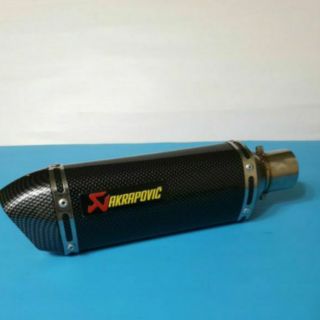 ปลายท่อแต่ง AKRAPOVIC ปากตรง ลายเคฟล่า คอ 2 นิ้ว ยาว 14 นิ้ว