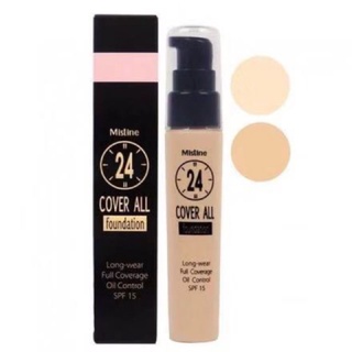 💥 Mistine 24 Coverall Foundation รองพื้น มิสทีนแท้‼️หมดอายุปี2025ค่ะ