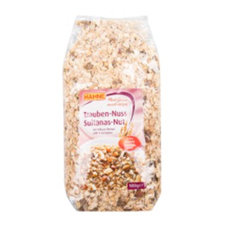 ฮาทเน่มูลลี่ผสมลูกเกดและถั่ว 1กก.ซีเรียล ธัญพืช Hahne Muesli Trauben Nuss Sultanas Nuts 1kg.Cereal